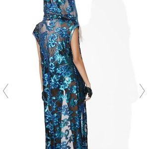 Elegant Blue Cape with Hood